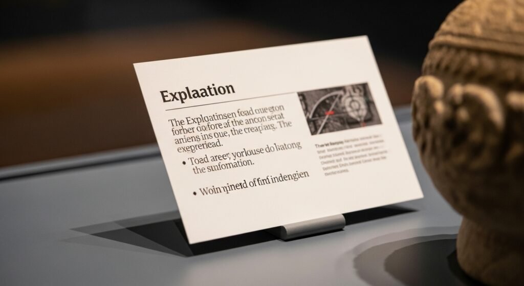 museum explanation cards