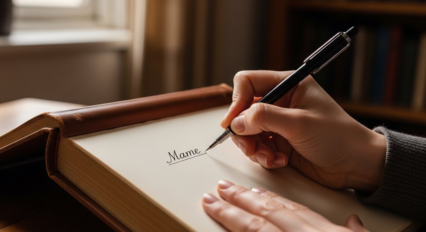 how to write your name on a book